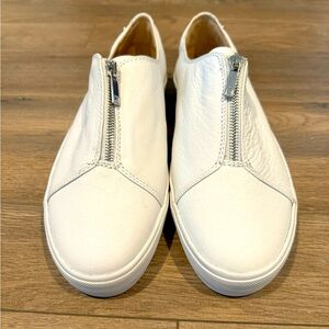 Lafayette 148 New York white leather zip-up sneakers